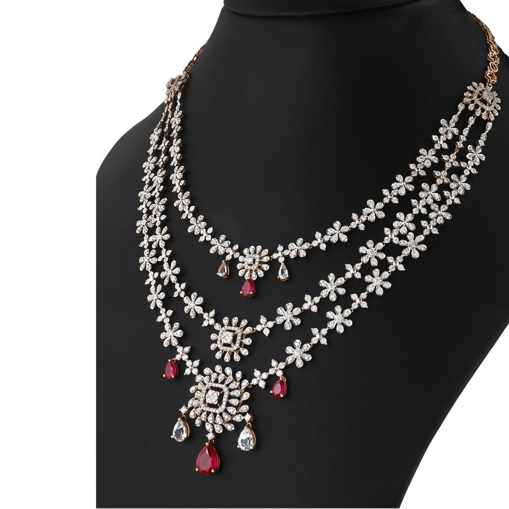 Stunning Pink Gemstone and Diamond Jewellery Set-All Jewellery-ONS19117-D909X0C