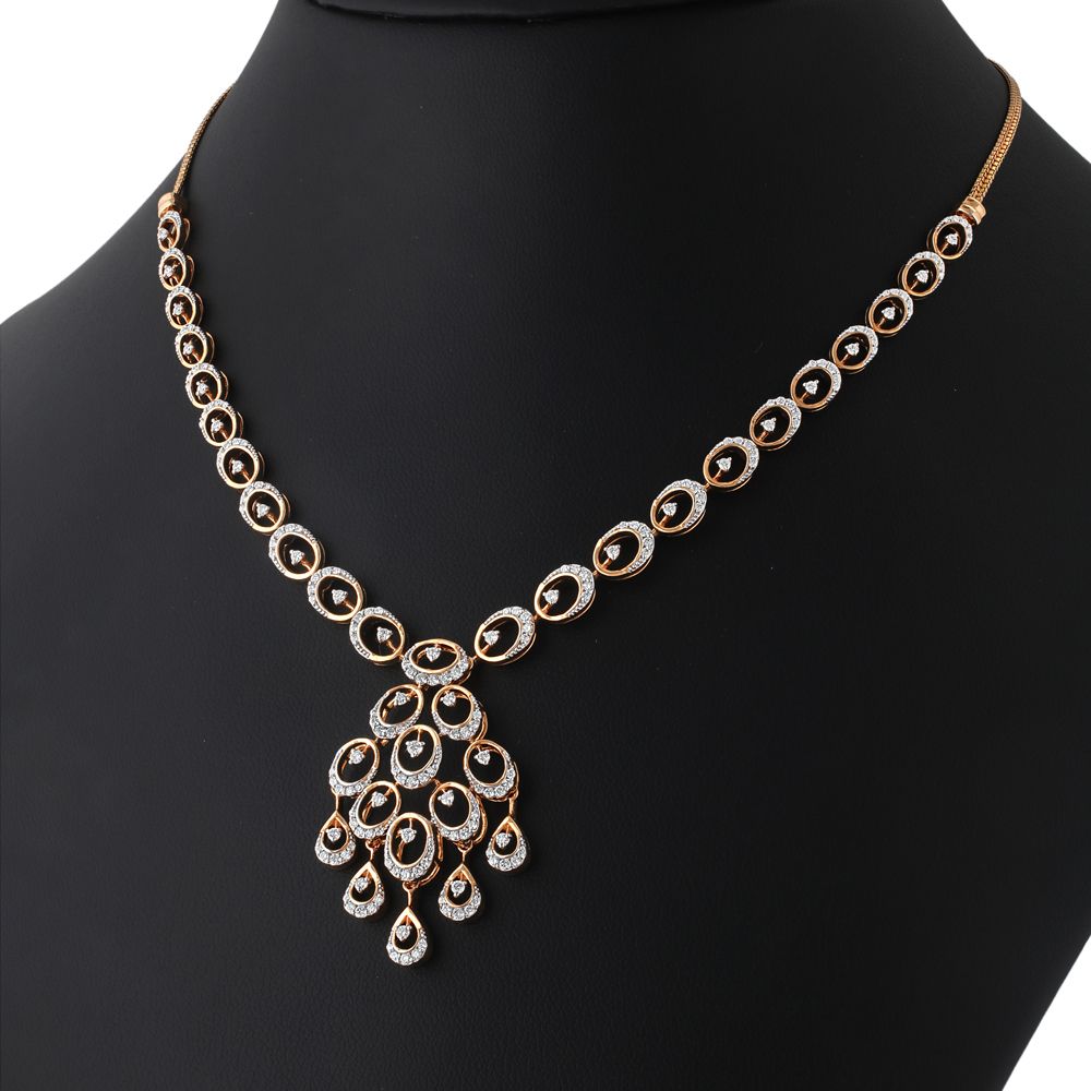 Peacock Design 14KT Rose Gold Jewellery Set-All Jewellery-ONS20006-D400X0C