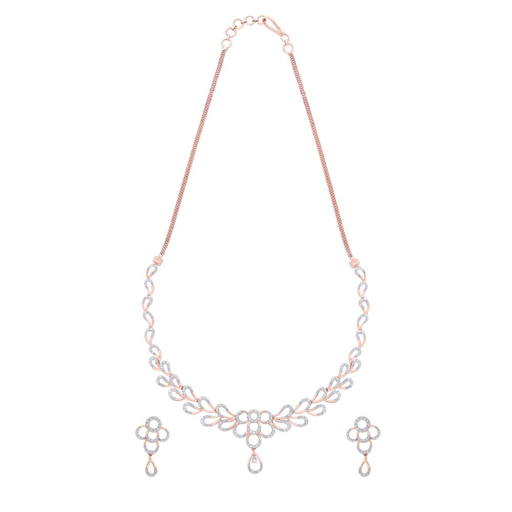 Dressy Diamond Necklace and Earrings Set-All Jewellery-ONS20008-D400X0B