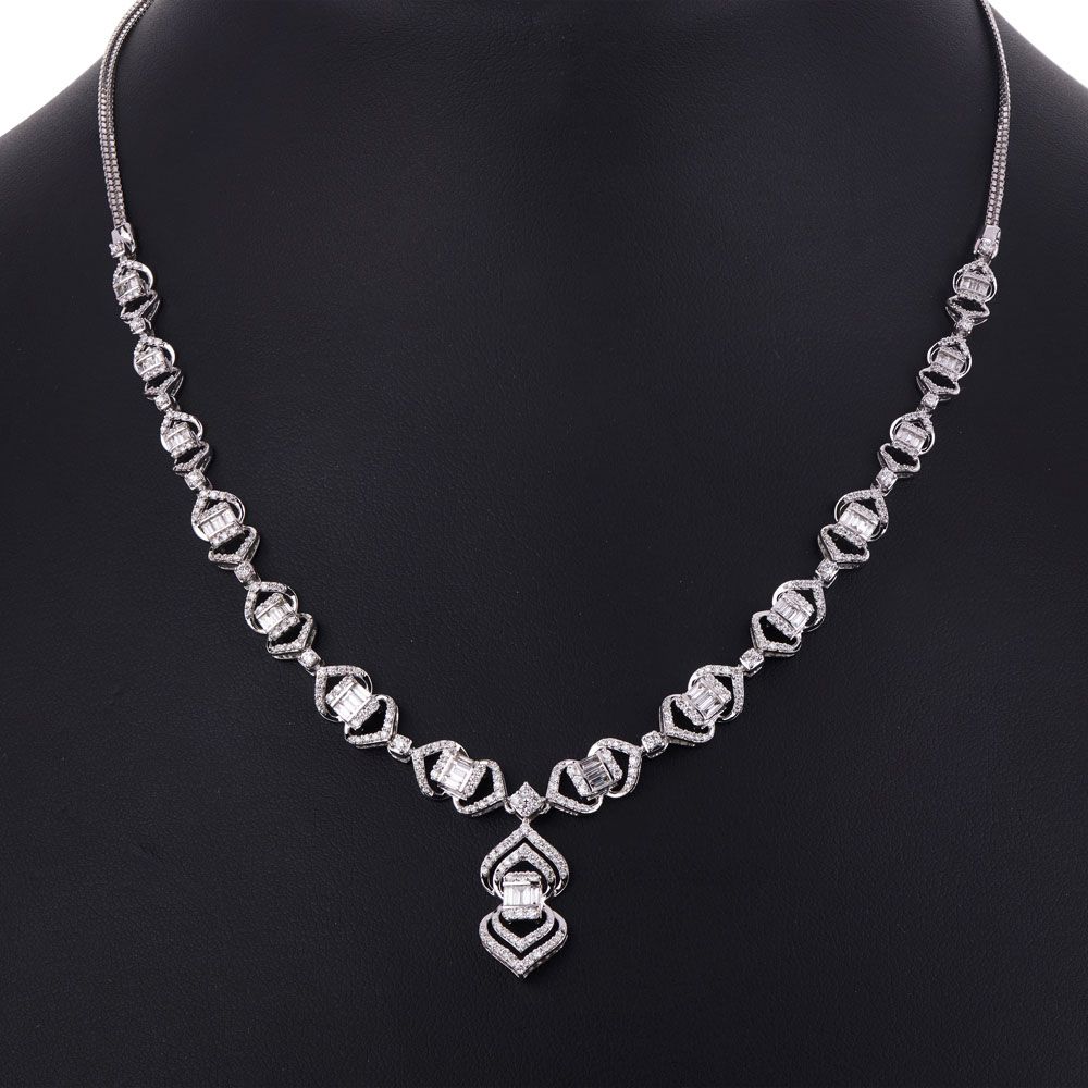 Classic Radiance Diamond Necklace Set-All Jewellery-ONS20028-D300W0B