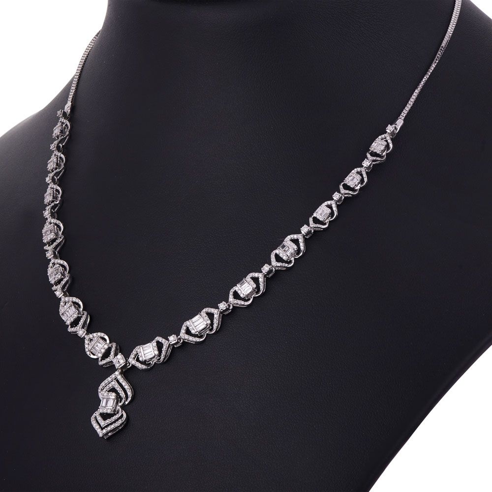 Classic Radiance Diamond Necklace Set-All Jewellery-ONS20028-D300W0B