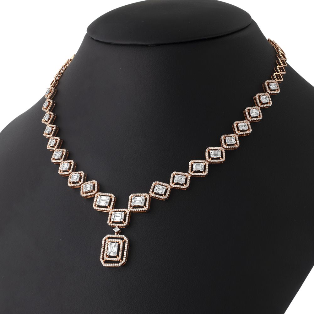 Geometric Design Diamond Jewellery Set-All Jewellery-ONS20045-D400X0C