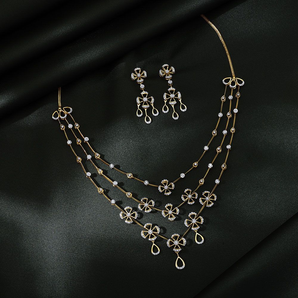 Stunning Rose Gold and Diamonds Astra Jewellery Set-All Jewellery-ONS21001-D900X0C