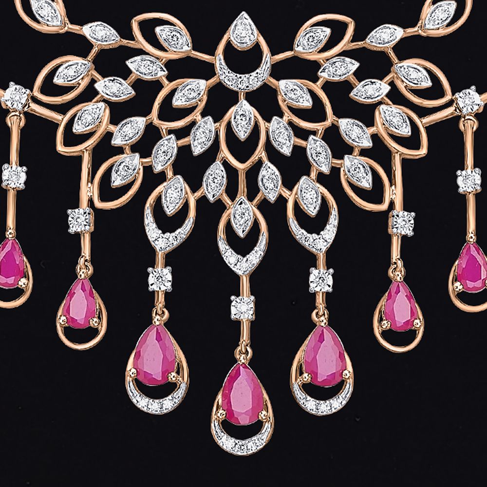 Glorious Diamond Astra Necklace and Earrings-Necklace Sets-ONS21009-D910X0C