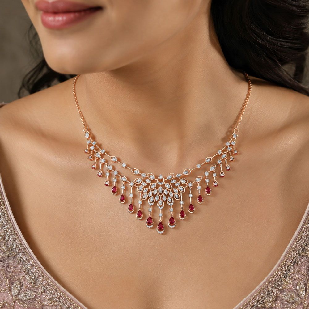 Glorious Diamond Astra Necklace-Necklaces-OSN21009-DA10X1C