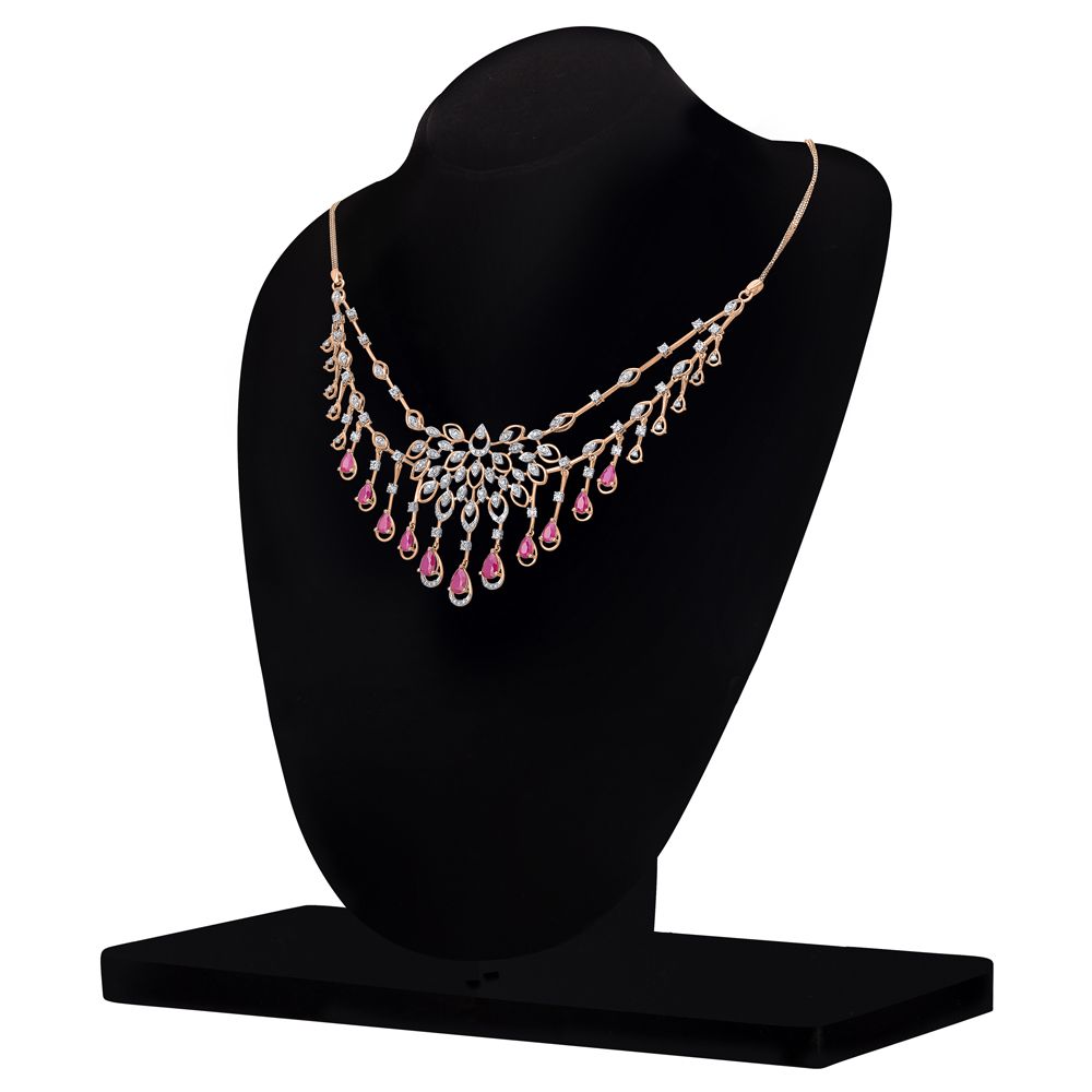 Glorious Diamond Astra Necklace and Earrings-Necklace Sets-ONS21009-D910X0C