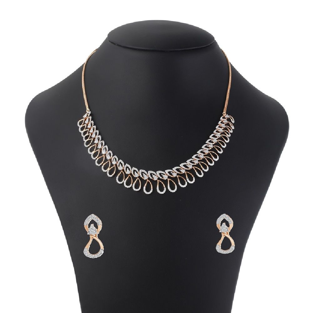 Radiant Sparkle Diamond Necklace Set-All Jewellery-ONS21023-D400X0C
