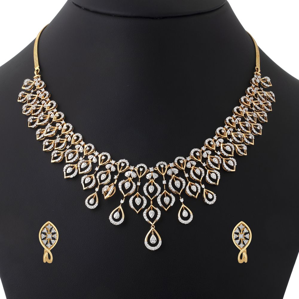 Glistening Brilliance Diamond Necklace Set-All Jewellery-ONS21050-D400X0C