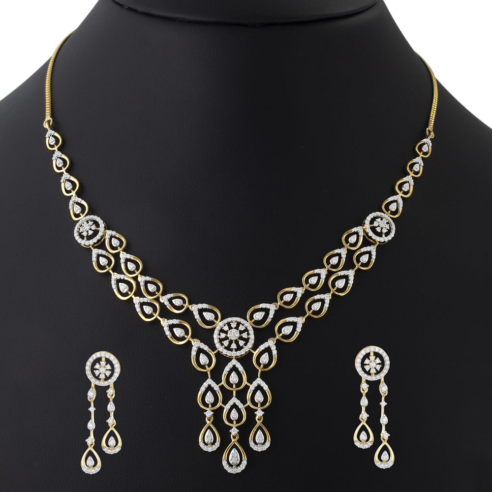 Resplendent 14KT Rose Gold Jewellery Set-All Jewellery-ONS22008-D400X0C