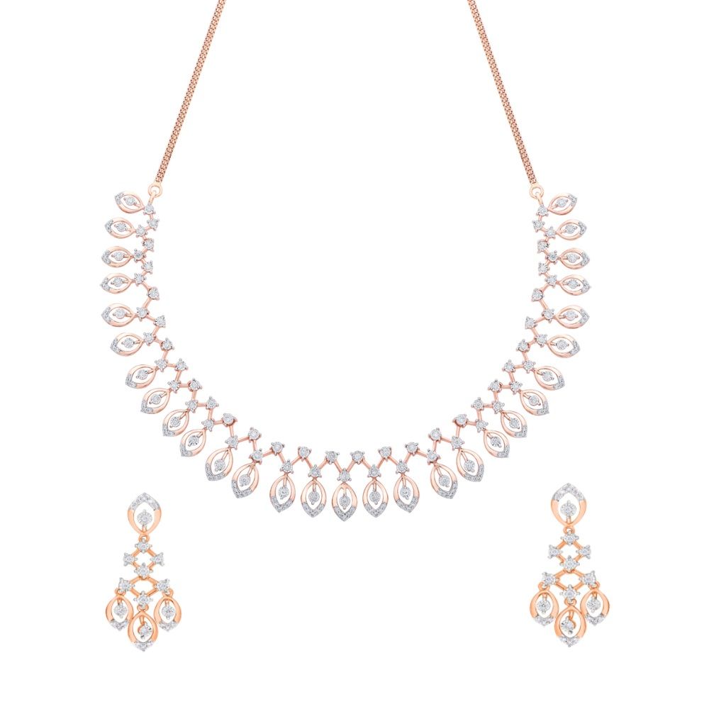 Classy Rose Gold and Diamond Jewellery Set-All Jewellery-ONS22009-D300X0B