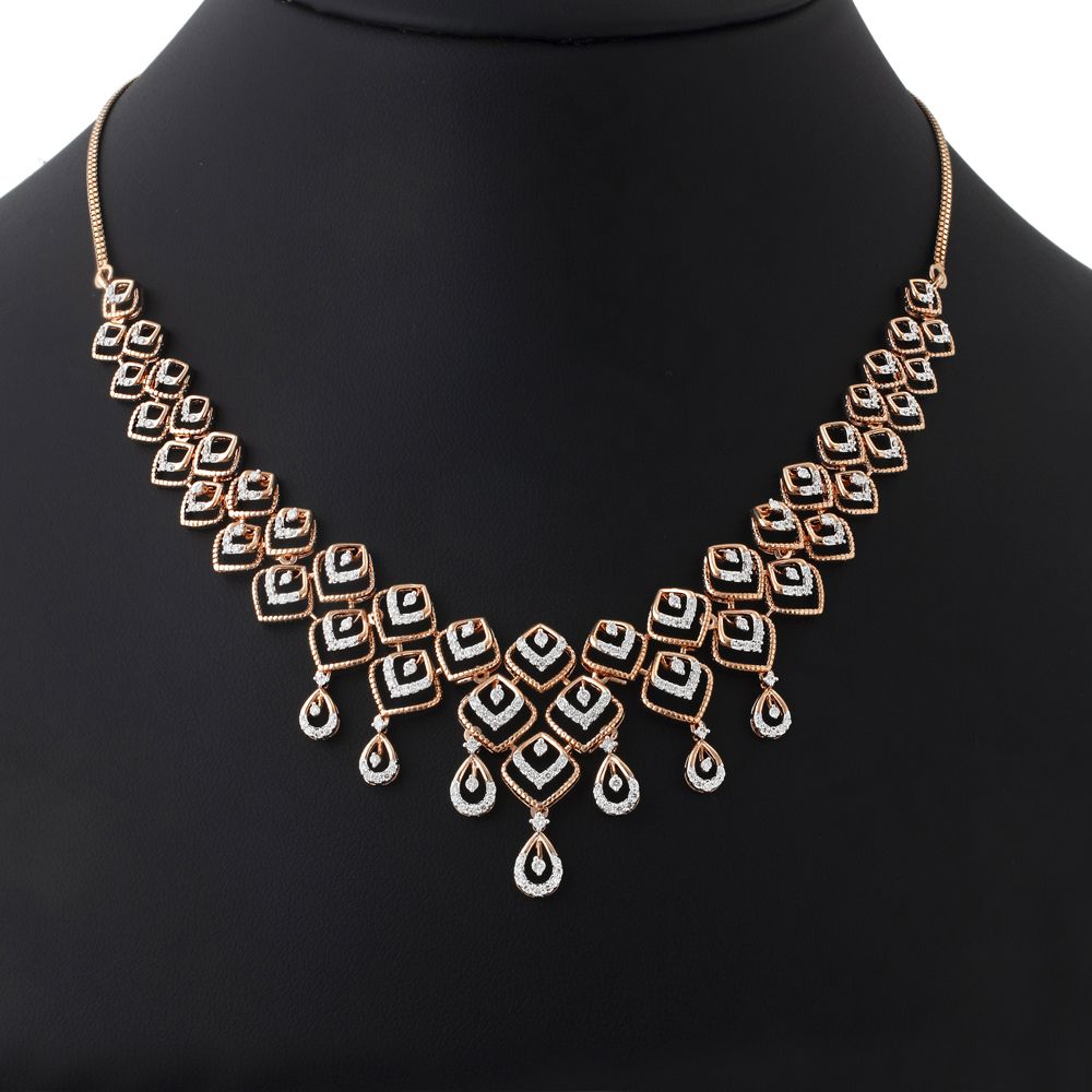 Appealing Diamond Jewellery Set in 14KT Rose Gold-All Jewellery-ONS22010-D400X0C