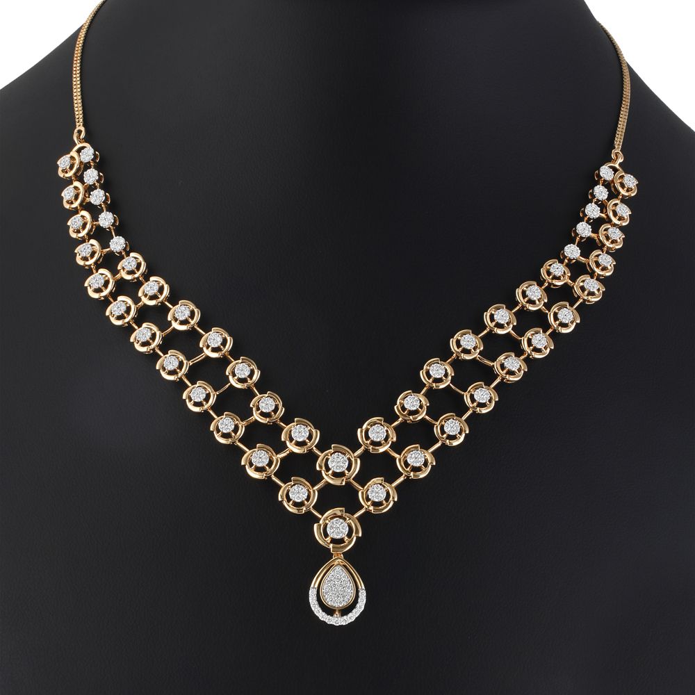 Luminous Grace Diamond Necklace Set-Necklace Sets-ONS22014-D400R0C