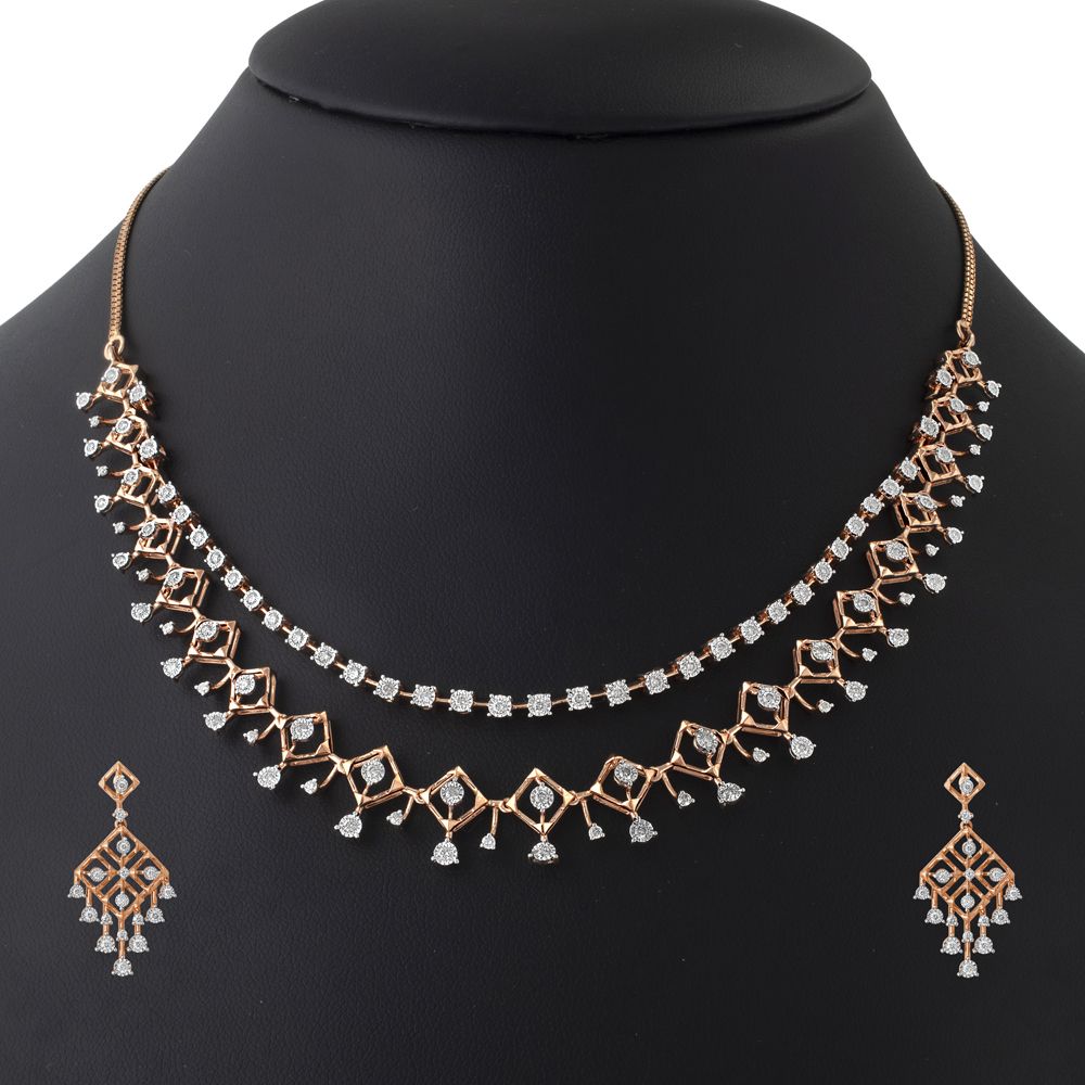 Buy Geometric Design Rose Gold Jewellery Set ONS22119-D400X1B