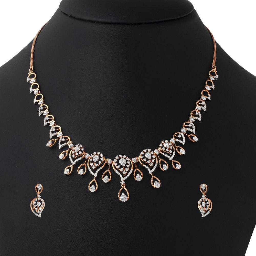 Glistening Charm Diamond Necklace Set-All Jewellery-ONS22121-D400X0C