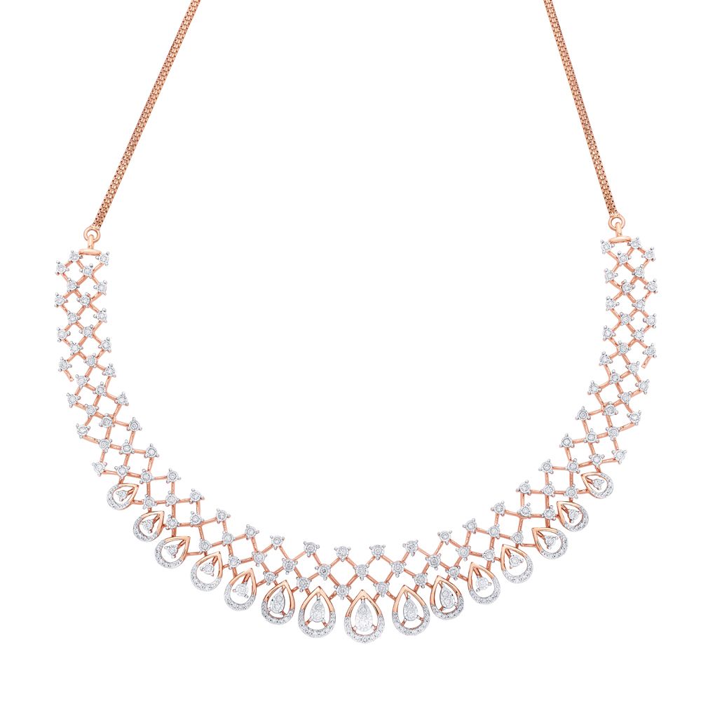 Crisscross Necklace and Earring Set in Rose Gold-All Jewellery-ONS22129-D400X1B