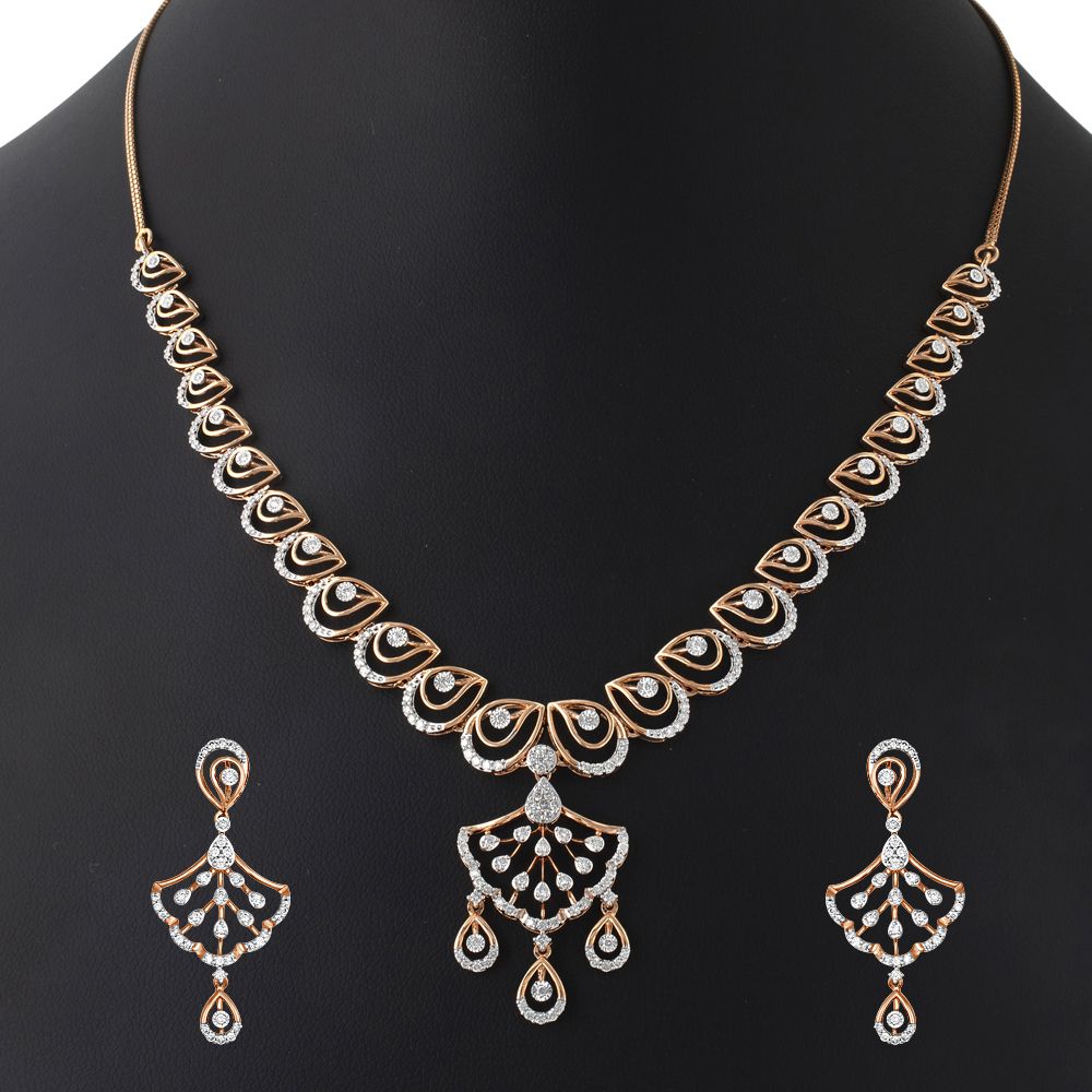 Captivating Rose Gold Jewellery Set-All Jewellery-ONS22131-D400X0C