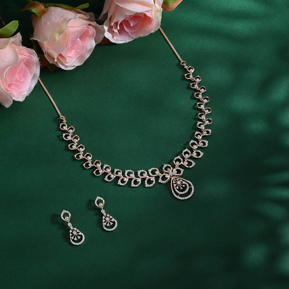 Divine Radiance Diamond Necklace Set-All Jewellery-ONS22132-D400X1B