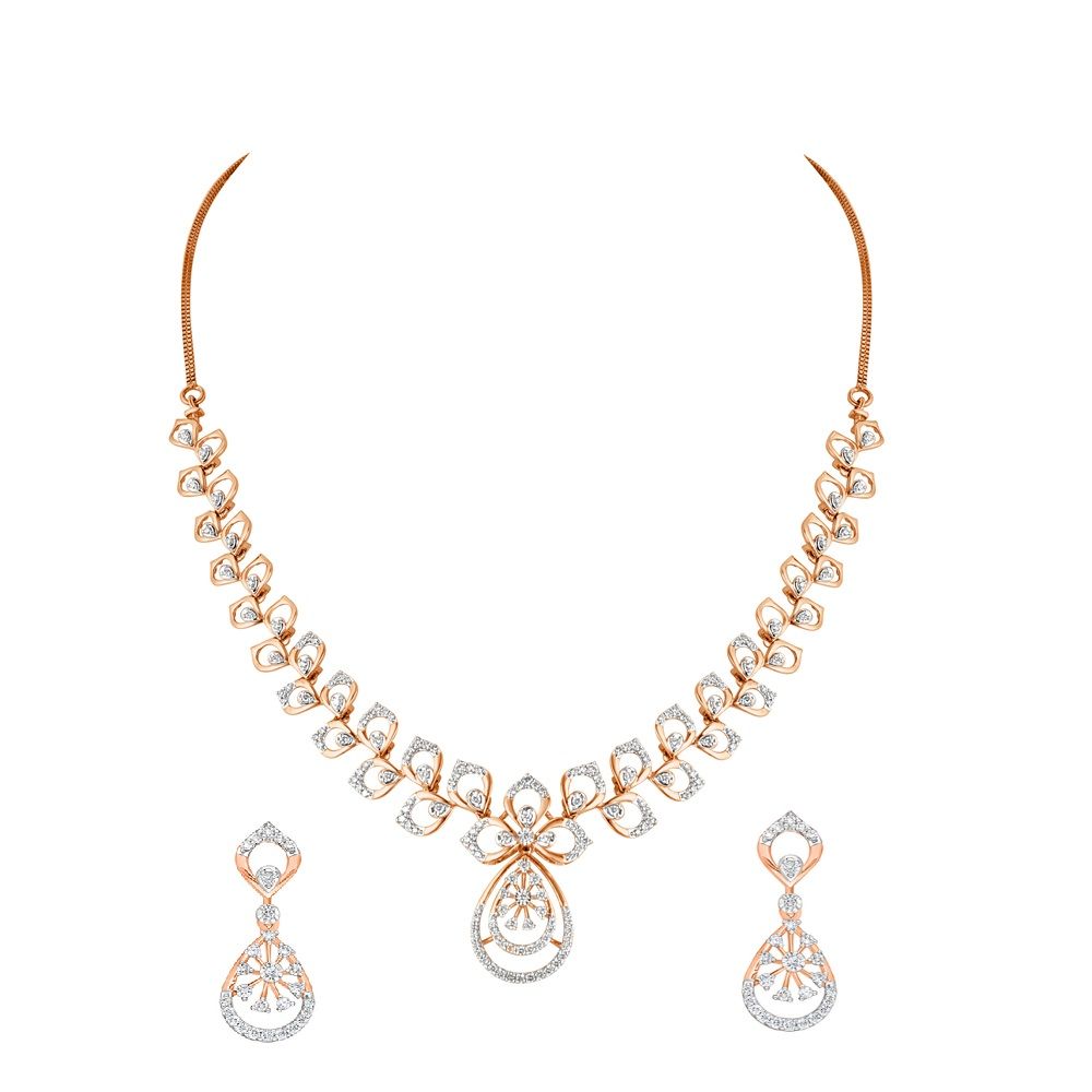 Divine Radiance Diamond Necklace Set-All Jewellery-ONS22132-D400X1B
