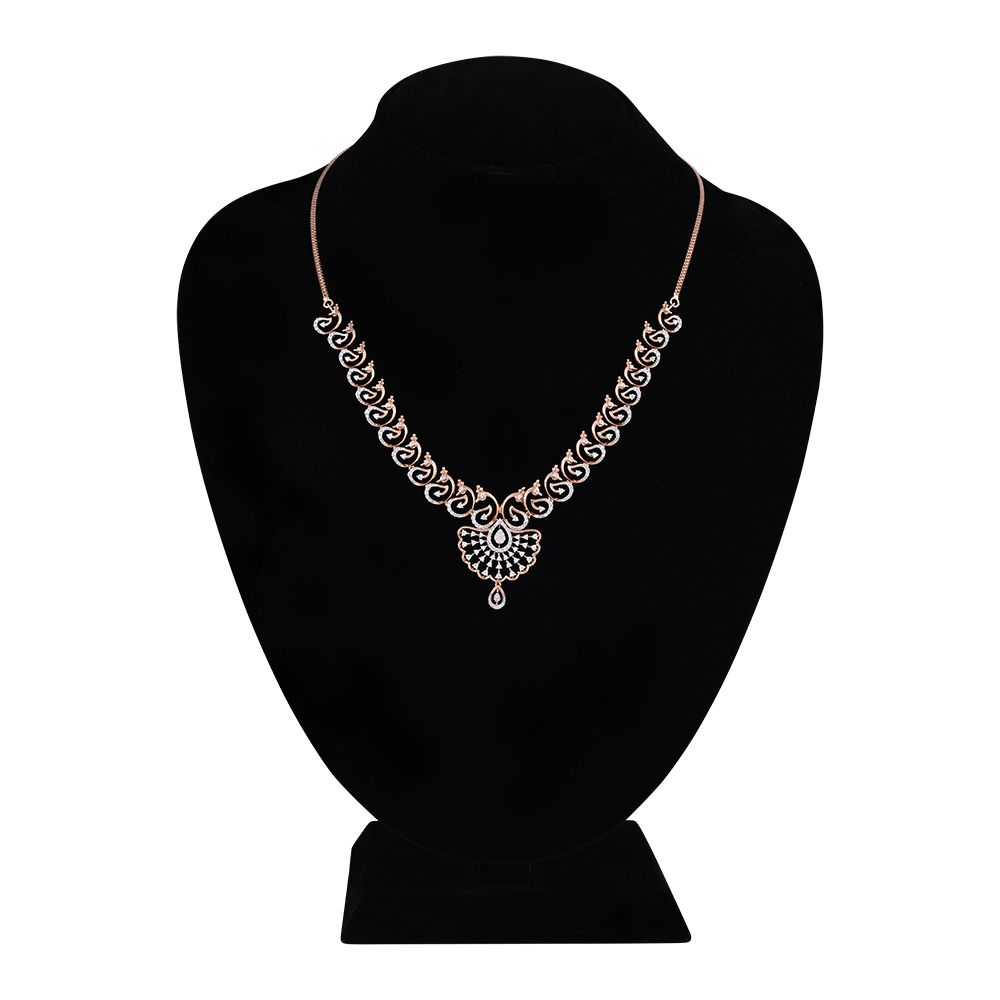 Lustrous Diamond and 14KT Rose Gold Necklace Set-All Jewellery-ONS22133-D400X0C