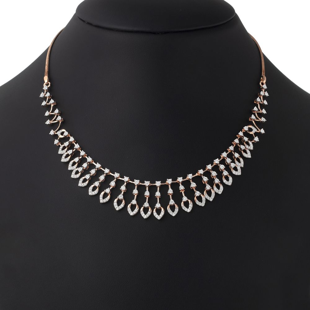 Clustered Diamond Jewellery Set-Necklace Sets-ONS22145-D400R1C