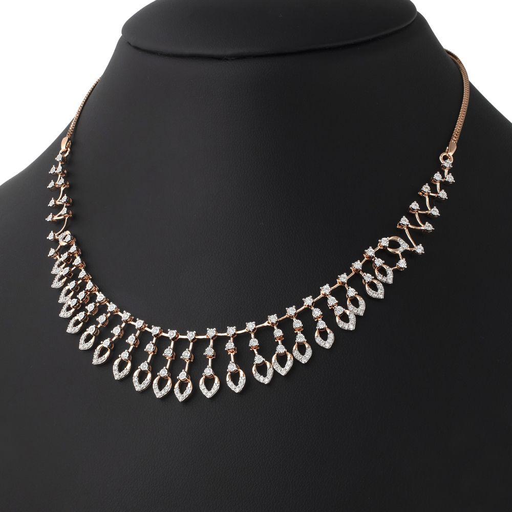 Clustered Diamond Jewellery Set-Necklace Sets-ONS22145-D400R1C