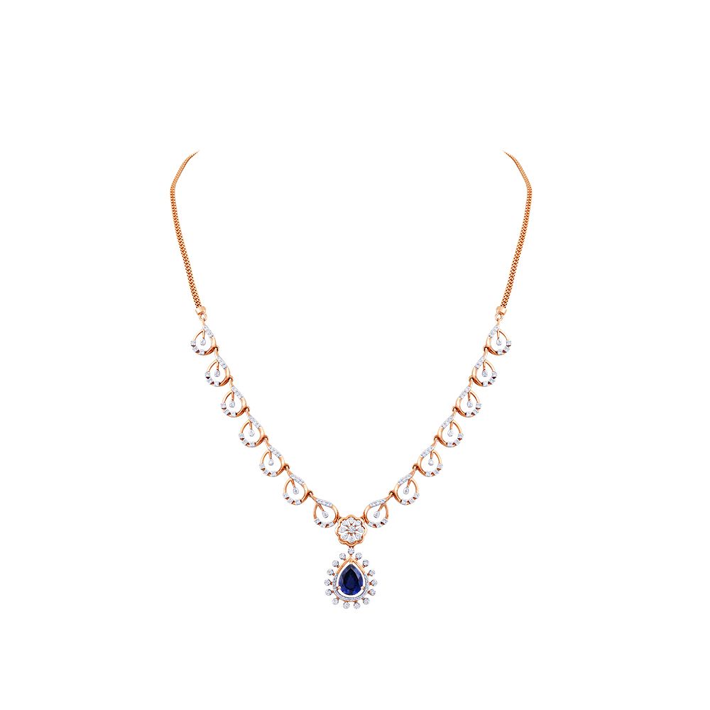 Brilliant Pair of Necklace and Earring with Diamonds-Necklaces-ONS22152-D412X0C