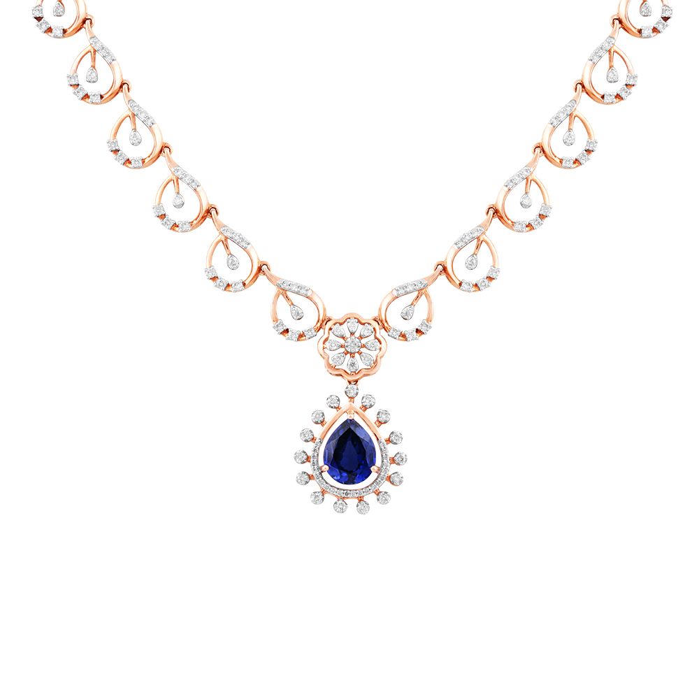 Brilliant Pair of Necklace and Earring with Diamonds-Necklaces-ONS22152-D412X0C