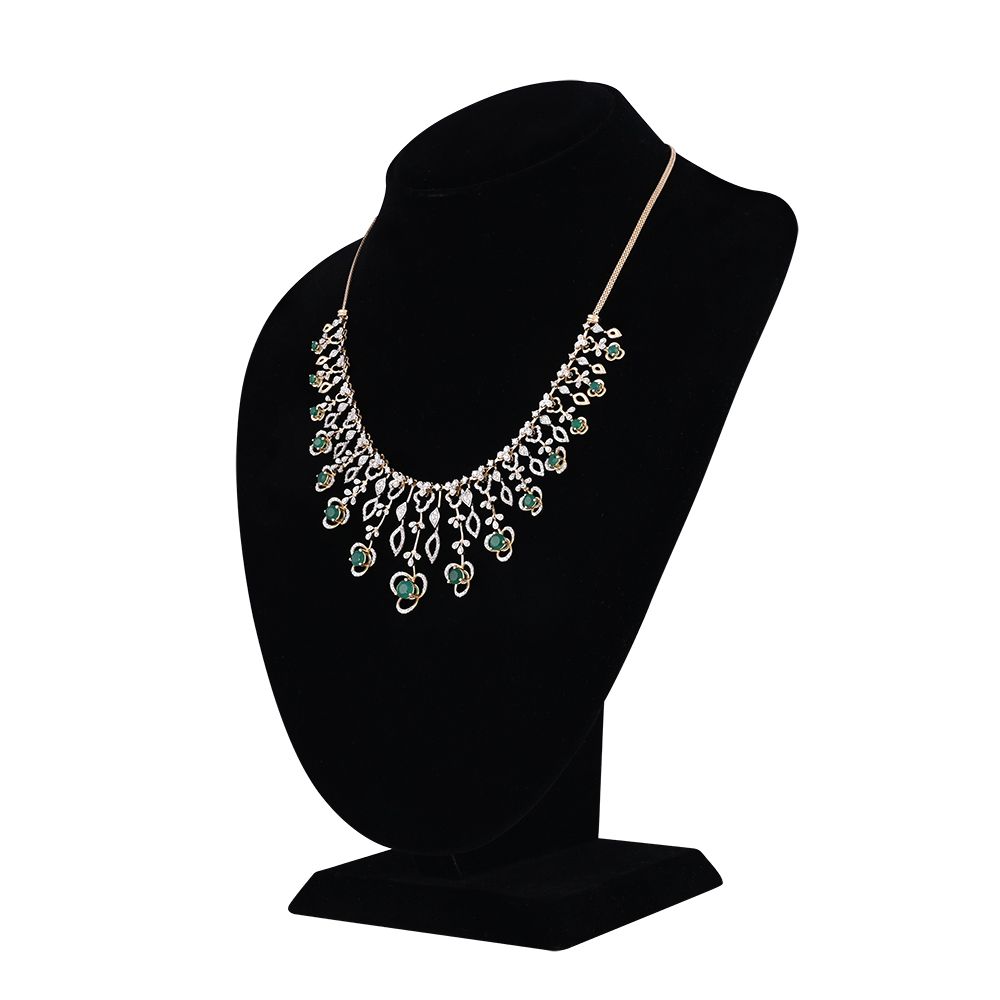 14Kt Yellow Gold Gemstones and Diamond Jewellery Set-All Jewellery-ONS22158-D411R0C