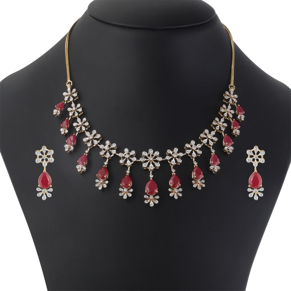 Charming Diamond Jewellery Set-All Jewellery-ONS22159-D410R0C