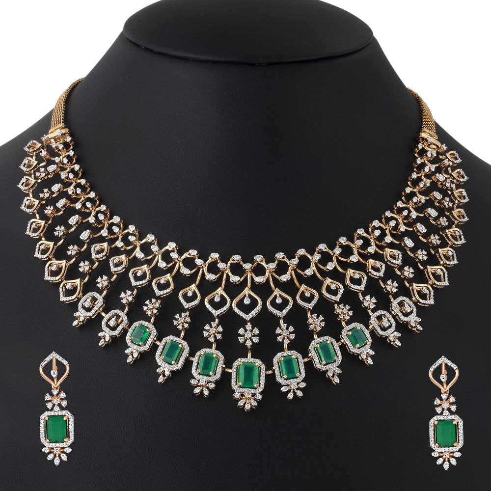 Designer Gemstone and Diamond Jewellery Set-All Jewellery-ONS22160-D411R0C