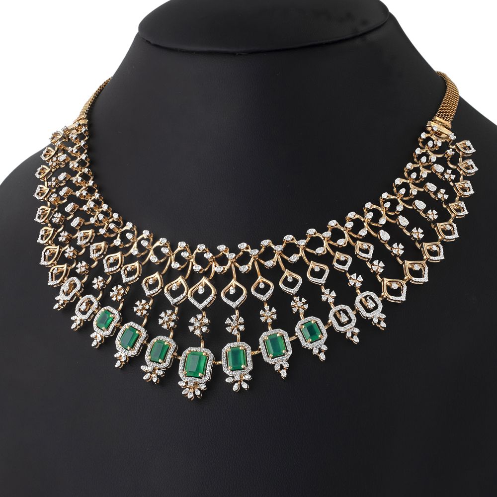 Buy Designer Gemstone and Diamond Jewellery Set ONS22160-D411R0C