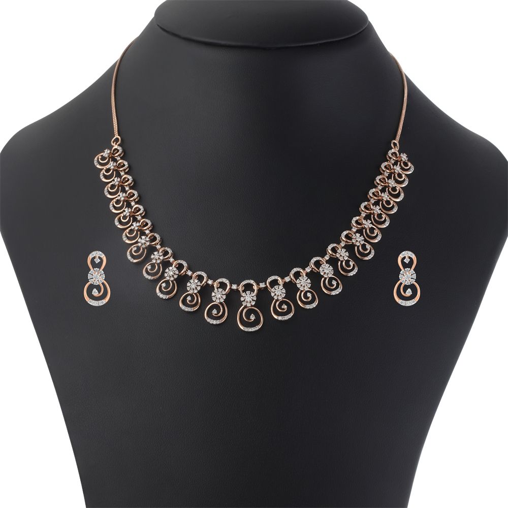 Dressy 14Kt Rose Gold Jewellery Set-All Jewellery-ONS22163-D400X0C