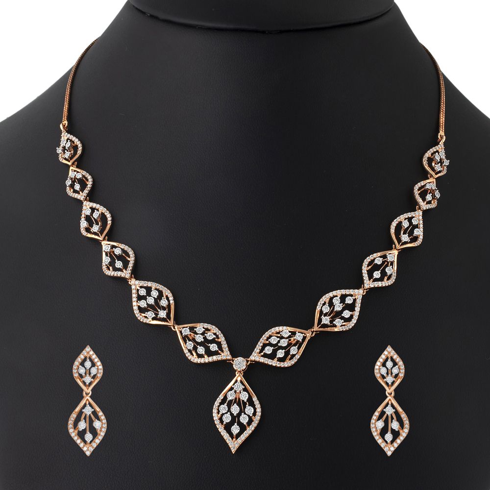 Adorable Rose Gold Jewellery Set-All Jewellery-ONS22177-D400X0C