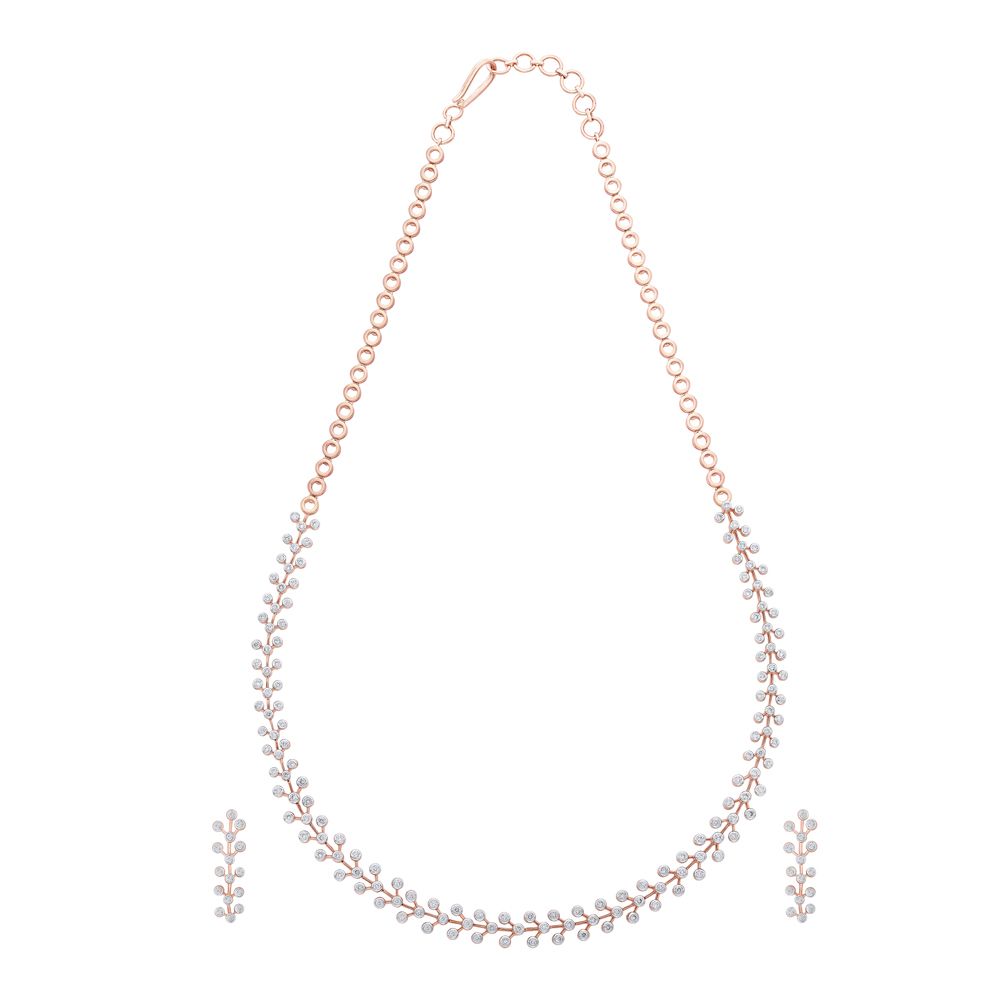 Filigree Leaf Design Diamond Jewellery Set-All Jewellery-ONS22178-D900X0C