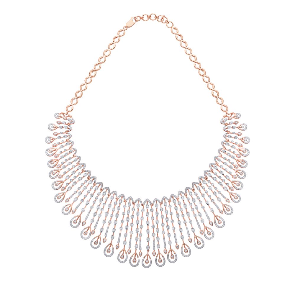 Diamond Burst Rose Gold Necklace-All Jewellery-OSN22182-D300X1C