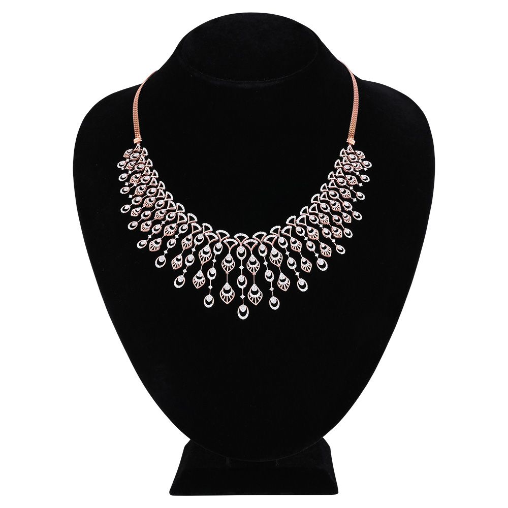 Scintillating Earrings and Necklace Set With Diamonds-All Jewellery-ONS22182-D300X0C