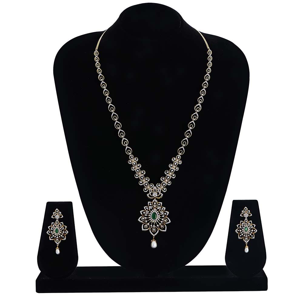 Opulent Elegance Diamond Necklace Set-Necklace Sets-ONS22184-D309R0B