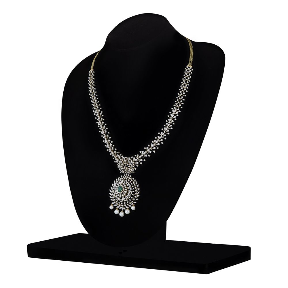 Glamorous Diamond Earrings and Necklace Set-All Jewellery-ONS22192-D309R0B
