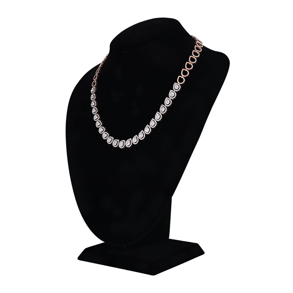 Designer Rose Gold Earrings and Necklace Set-All Jewellery-ONS22216-D300X0C