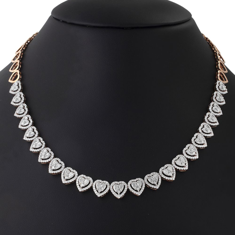 Regal Rose Gold Earrings and Necklace Set-All Jewellery-ONS22217-D300X0C