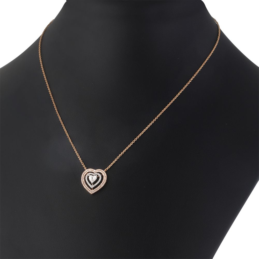 18Kt Rose Gold Heart Design Jewellery Set-All Jewellery-ONS23010-D300X0B