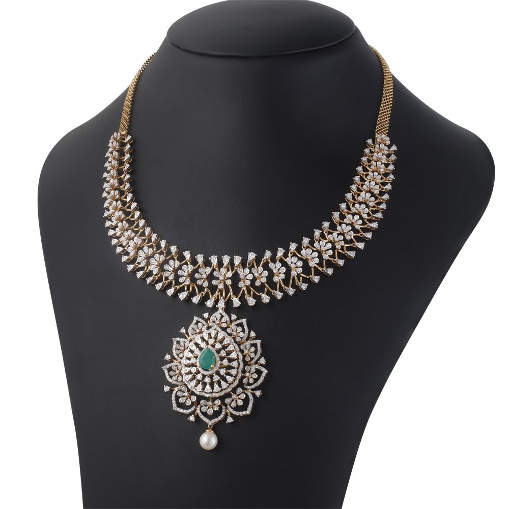 Classic Grace Diamond Necklace Set-Necklace Sets-ONS23020-D309R0B
