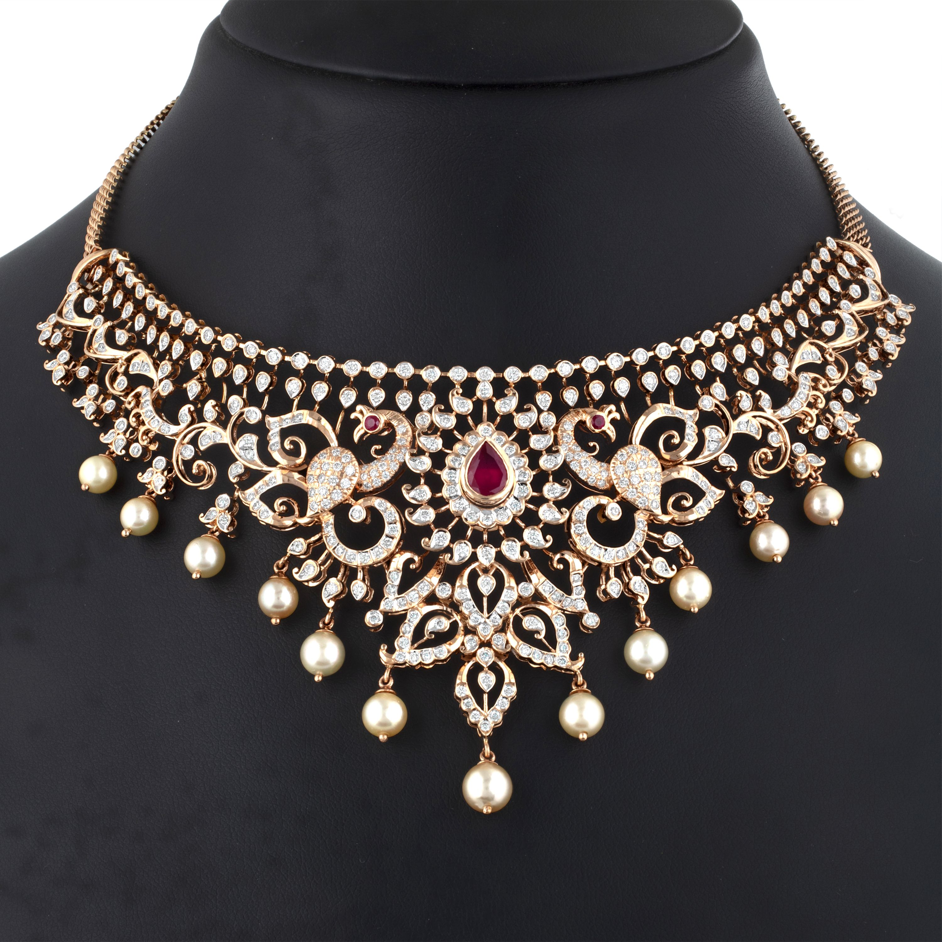 Glossy Gold Hued Necklace-Necklaces-OSN23024-D309X1B