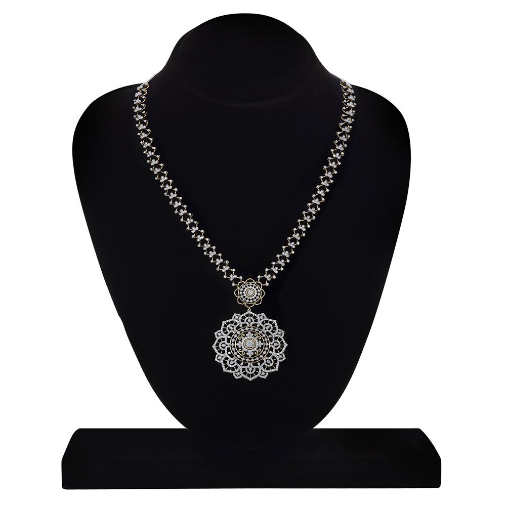 Delightful Diamond Necklace and Earrings Set-All Jewellery-ONS23026-D400R0B
