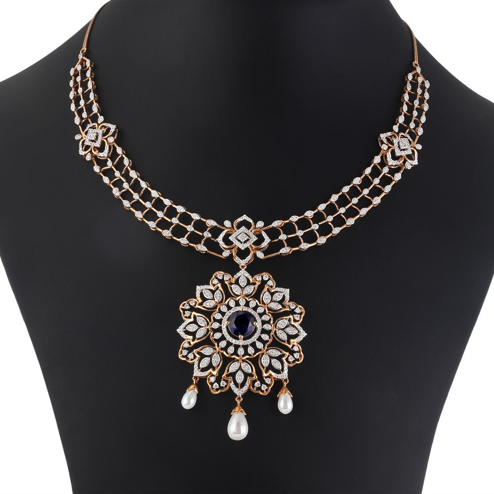 Classic Diamond Heart Design Jewellery Set-All Jewellery-ONS23028-D412X0B