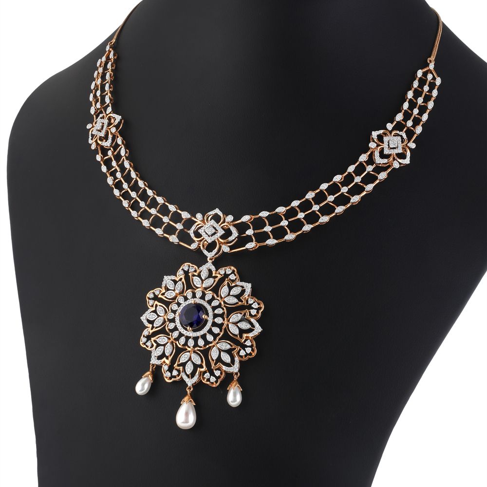 Classic Diamond Heart Design Jewellery Set-All Jewellery-ONS23028-D412X0B