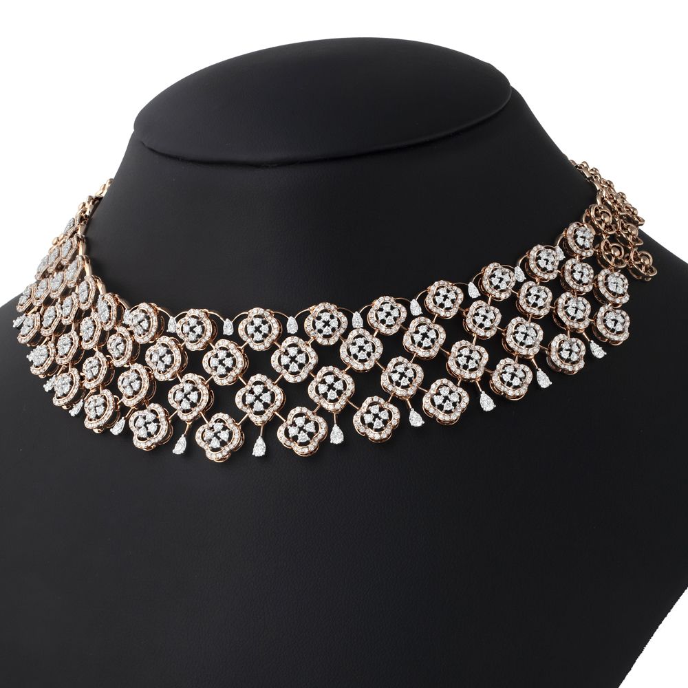 Aesthetically Designed 18KT Rose Gold Jewellery Set-All Jewellery-ONS23032-D300X0B