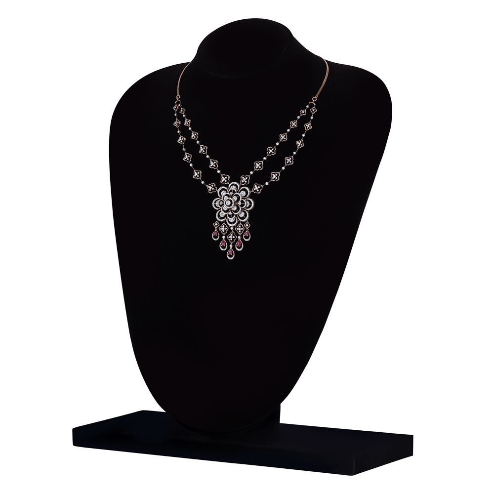 Dewdrop Design Red Gemstone Jewellery Set-All Jewellery-ONS23047-D410X0B