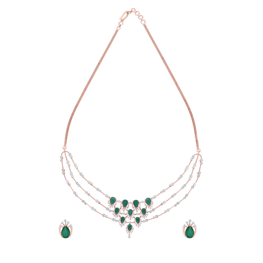 Glamorous Gold Astra Necklace and Earrings Set-All Jewellery-ONS23052-D911X0C