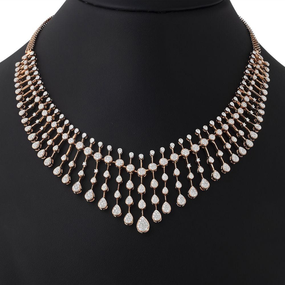 Rain Drop Diamond Necklace Set-All Jewellery-ONS23055-D900X0C